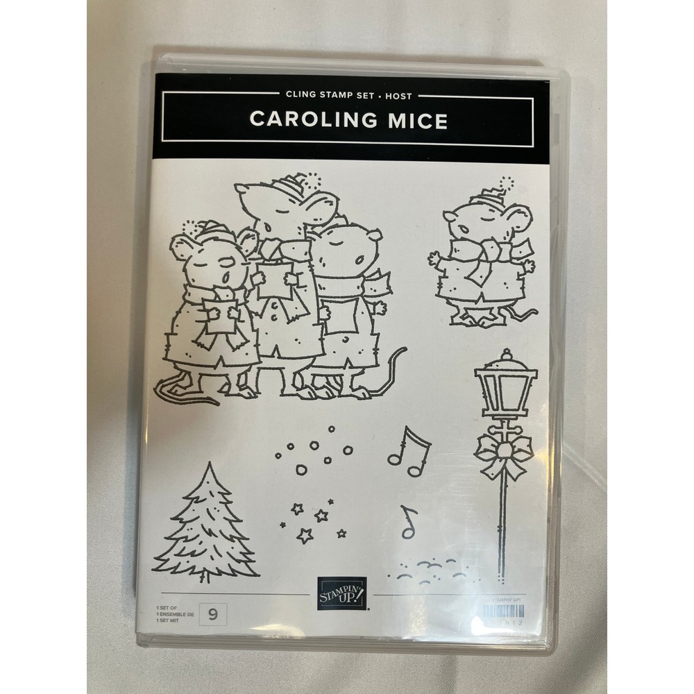Stampin Up Caroling Mice Cling Stamp Set‎ Host Exclusive New